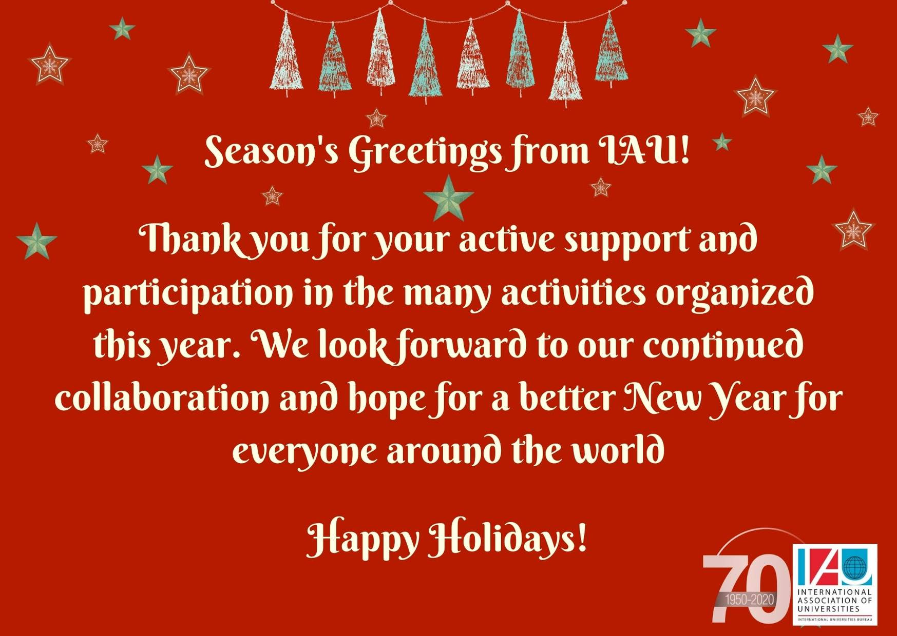 Seasons greetings from IAU